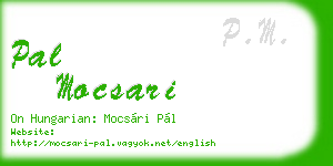 pal mocsari business card