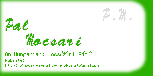pal mocsari business card